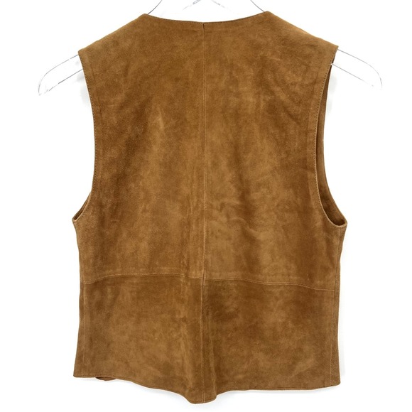 Vintage Sylvie Schimmel Paris Suede Leather Vest Size M Brown Western Rodeo - Picture 5 of 10